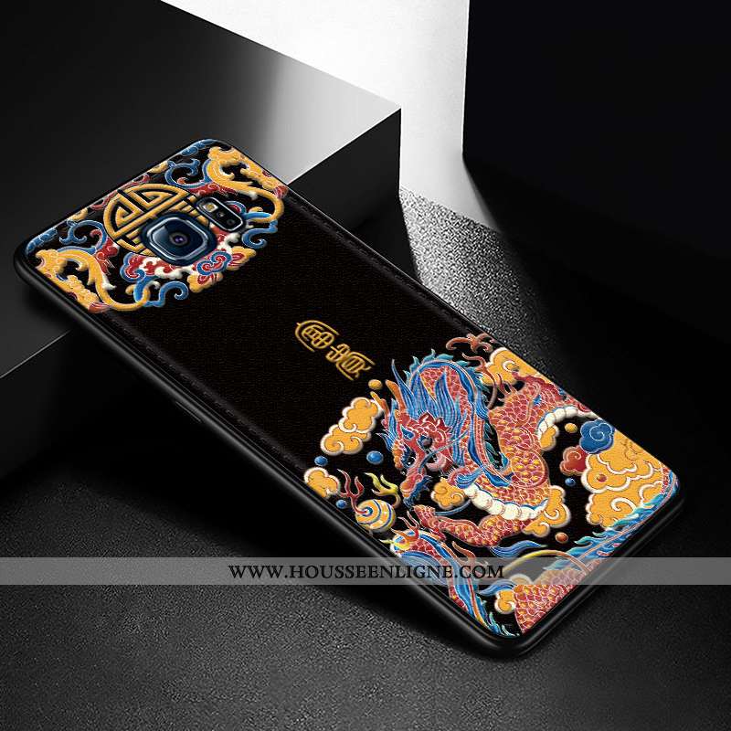 Housse Samsung Galaxy S7 Edge Silicone Mode Étui Modèle Fleurie Noir Téléphone Portable Cuir