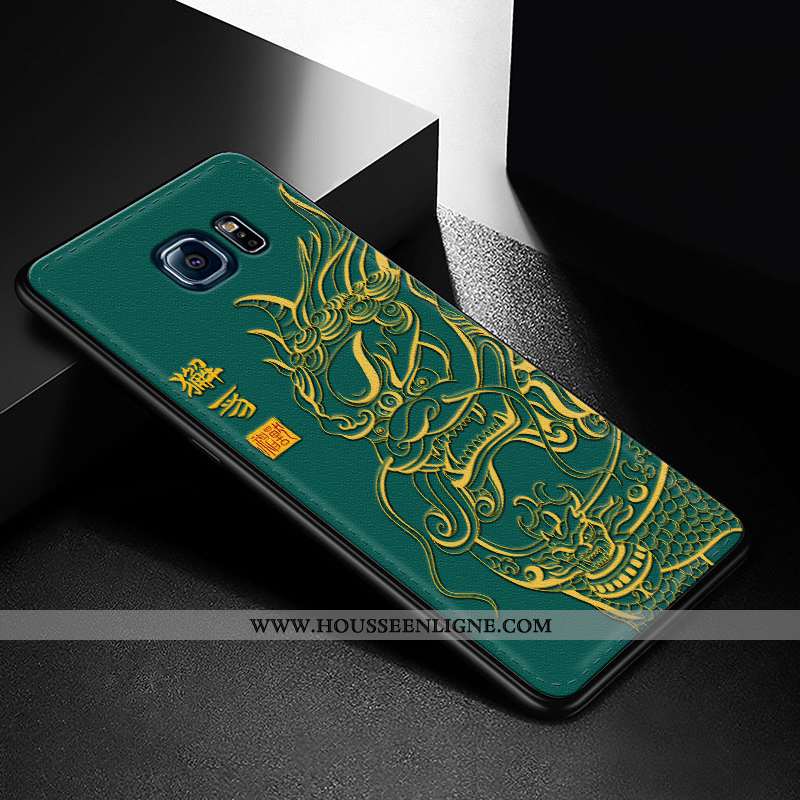 Housse Samsung Galaxy S7 Edge Silicone Mode Étui Modèle Fleurie Noir Téléphone Portable Cuir