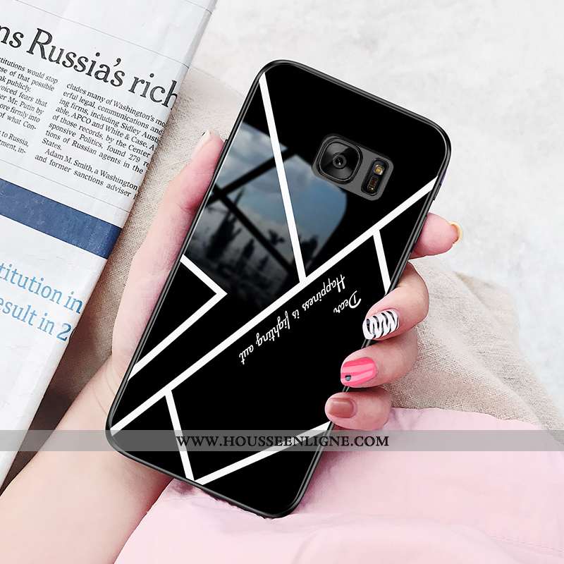 Housse Samsung Galaxy S7 Fluide Doux Silicone Simple Étui Blanc Tendance Vent Blanche