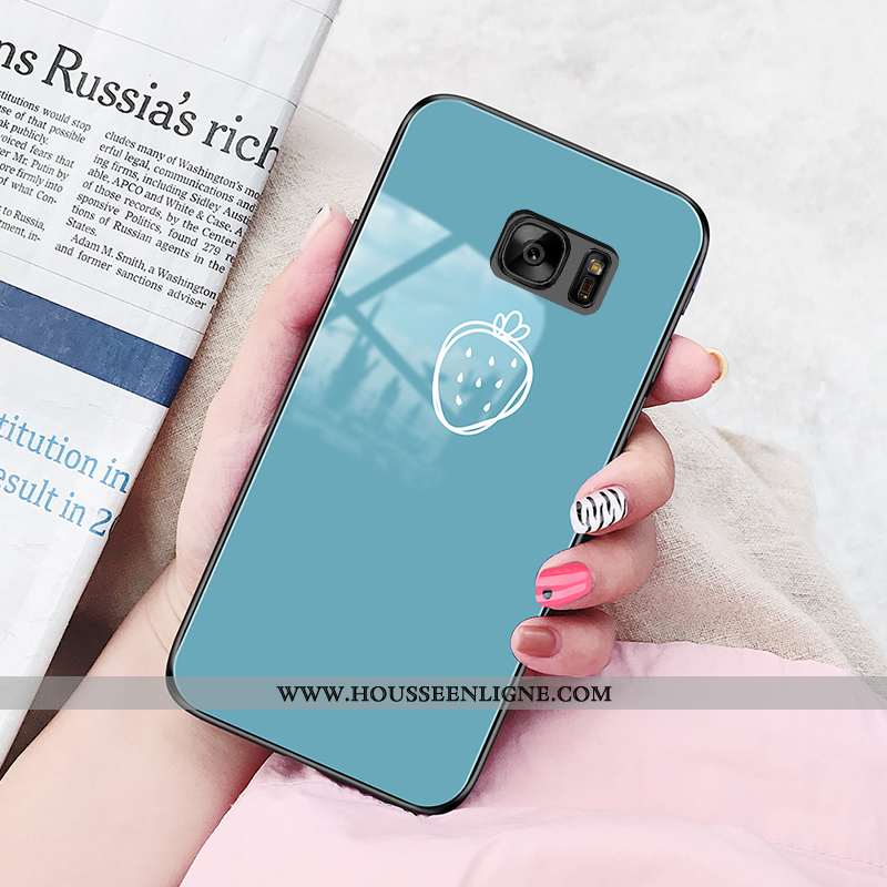 Housse Samsung Galaxy S7 Fluide Doux Silicone Simple Étui Blanc Tendance Vent Blanche
