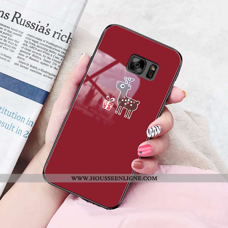 Housse Samsung Galaxy S7 Fluide Doux Silicone Simple Étui Blanc Tendance Vent Blanche