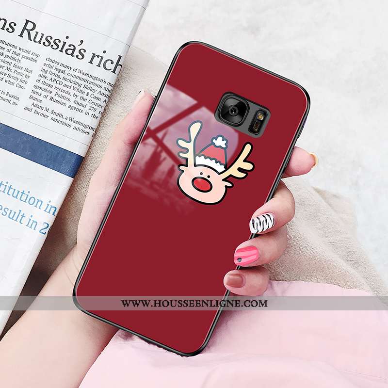 Housse Samsung Galaxy S7 Fluide Doux Silicone Simple Étui Blanc Tendance Vent Blanche