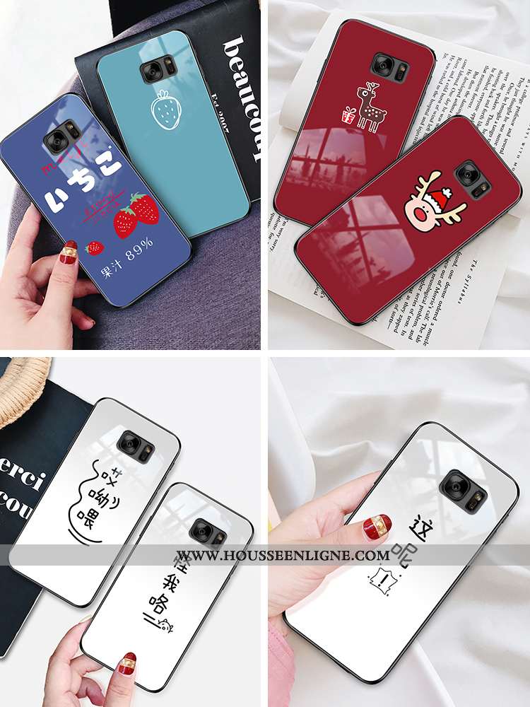 Housse Samsung Galaxy S7 Fluide Doux Silicone Simple Étui Blanc Tendance Vent Blanche