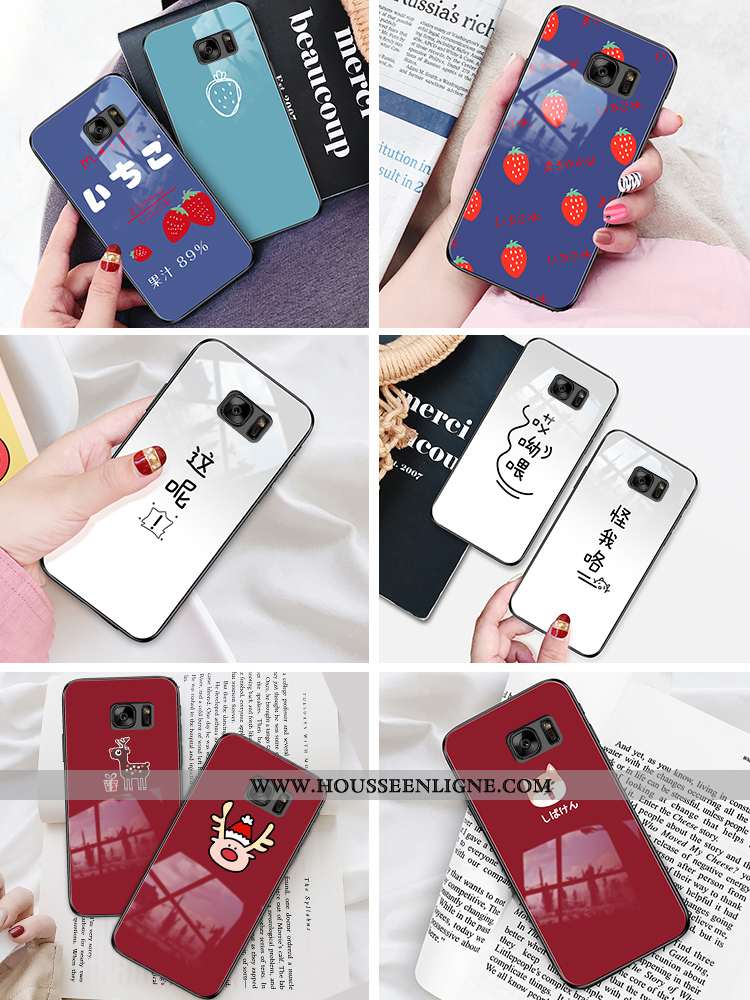 Housse Samsung Galaxy S7 Fluide Doux Silicone Simple Étui Blanc Tendance Vent Blanche