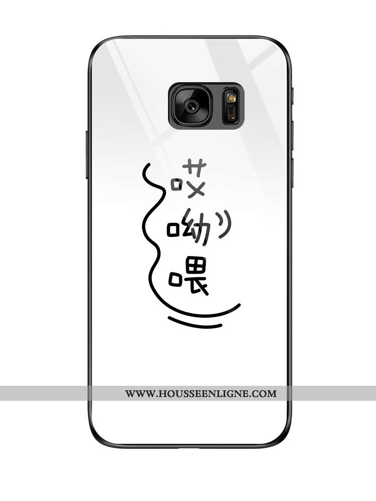 Housse Samsung Galaxy S7 Fluide Doux Silicone Simple Étui Blanc Tendance Vent Blanche