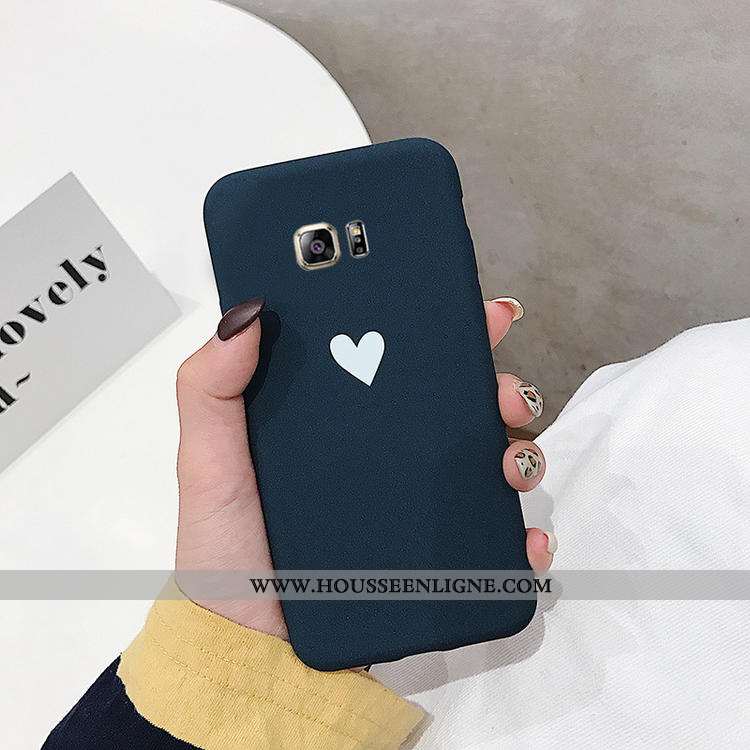 Housse Samsung Galaxy S7 Légère Délavé En Daim Téléphone Portable Ultra Étoile Coque Amoureux Noir