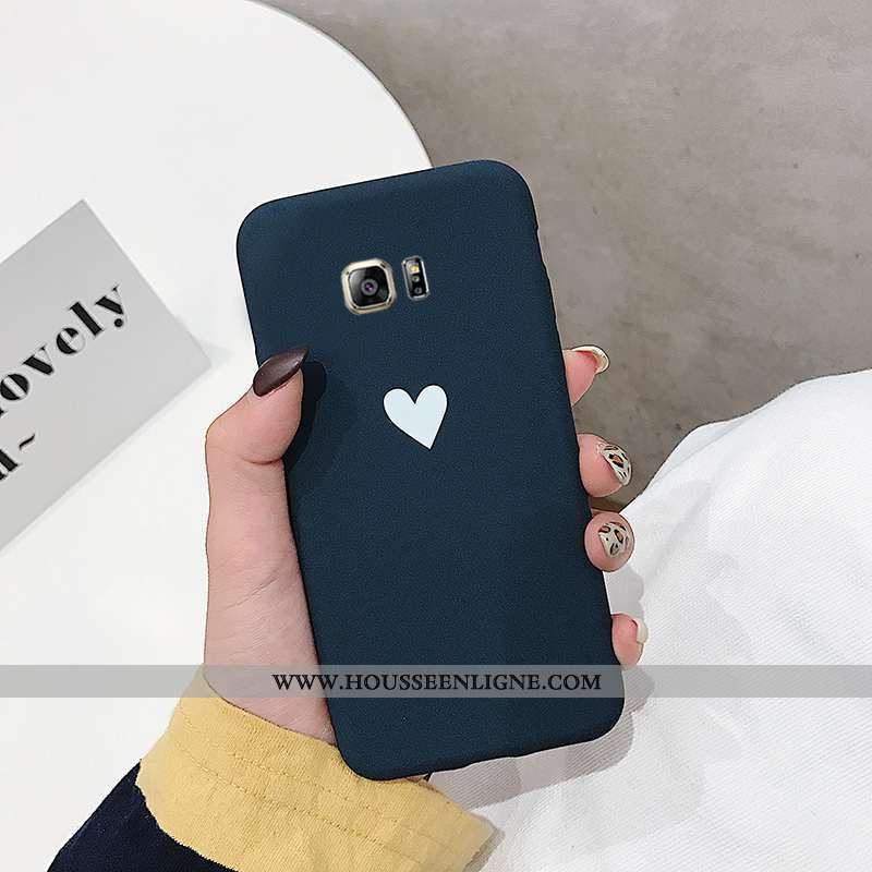 Housse Samsung Galaxy S7 Légère Délavé En Daim Téléphone Portable Ultra Étoile Coque Amoureux Noir