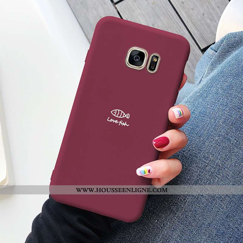 Housse Samsung Galaxy S7 Mode Protection Étui Téléphone Portable Rouge Tendance Tout Compris