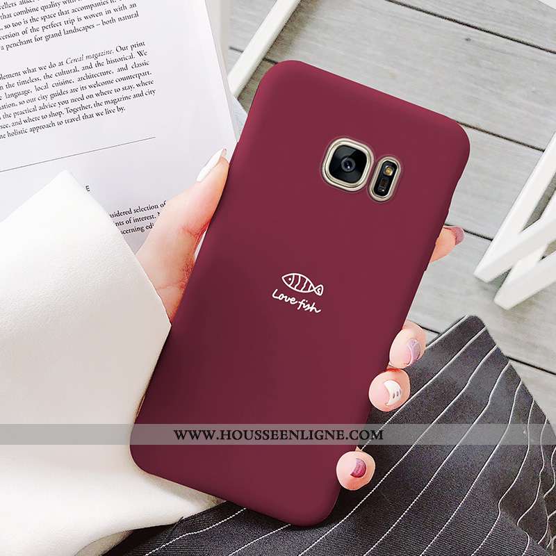 Housse Samsung Galaxy S7 Mode Protection Étui Téléphone Portable Rouge Tendance Tout Compris