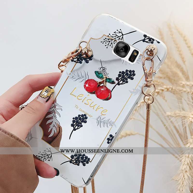 Housse Samsung Galaxy S7 Mode Téléphone Portable Miroir Étoile Coque Amoureux Étui Doré