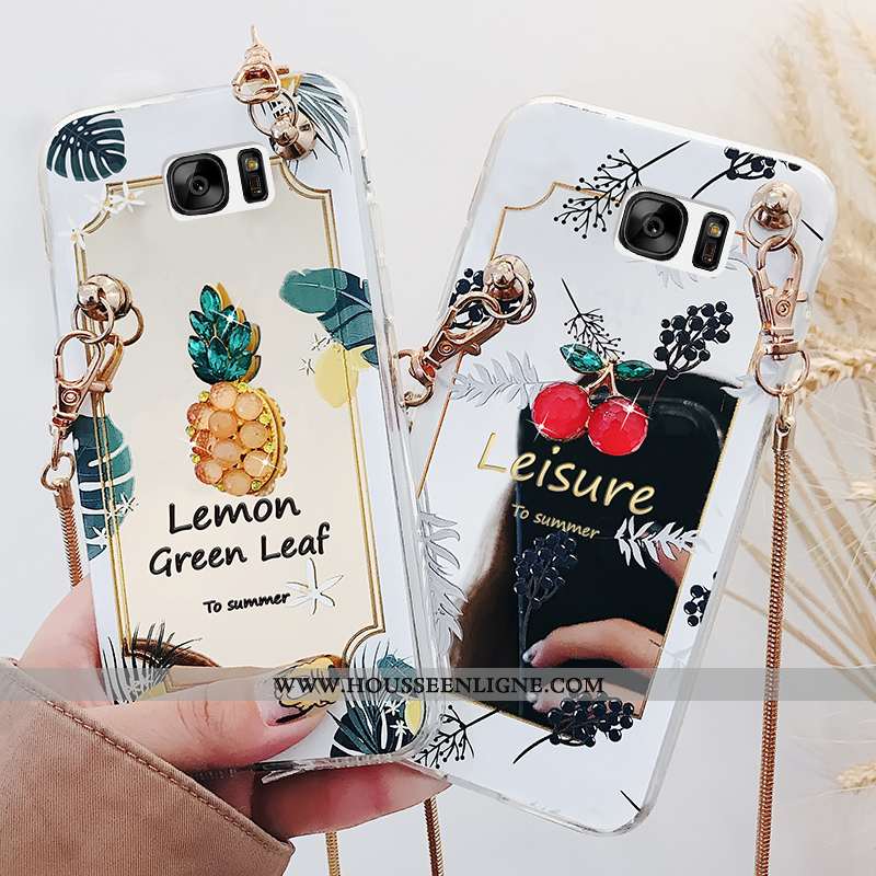 Housse Samsung Galaxy S7 Mode Téléphone Portable Miroir Étoile Coque Amoureux Étui Doré