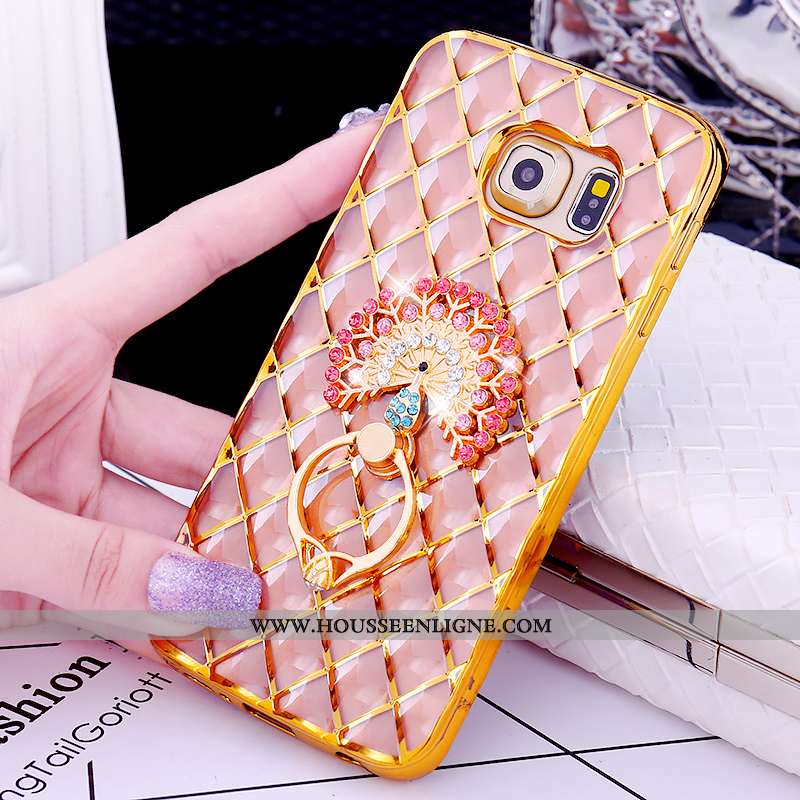 Housse Samsung Galaxy S7 Modèle Fleurie Protection Anneau Étui Rose Support Placage