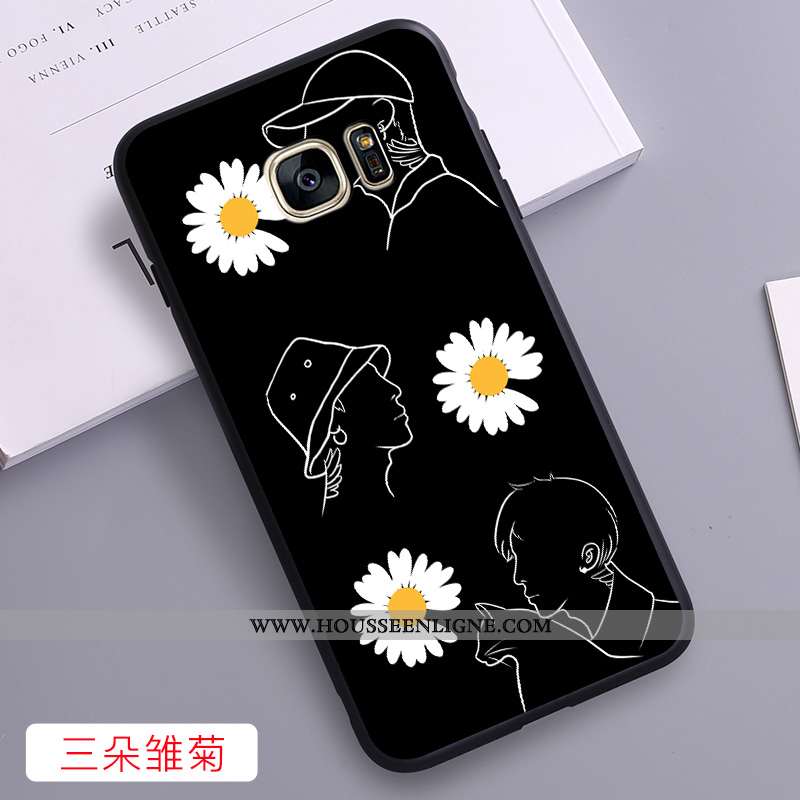 Housse Samsung Galaxy S7 Personnalité Créatif Tout Compris Protection Coque Dessin Animé Étui Noir
