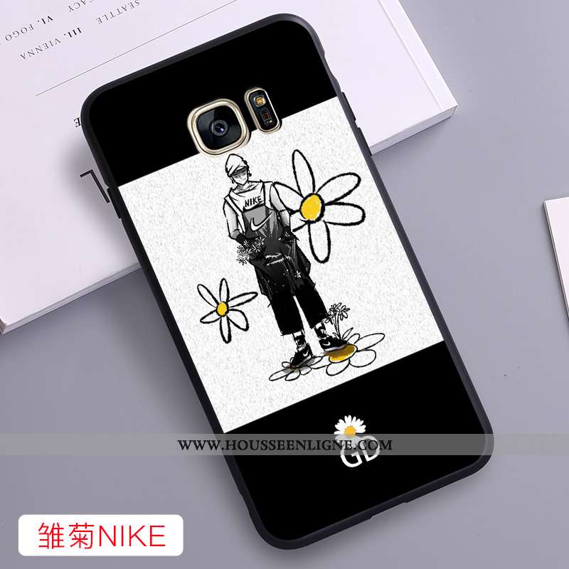 Housse Samsung Galaxy S7 Personnalité Créatif Tout Compris Protection Coque Dessin Animé Étui Noir