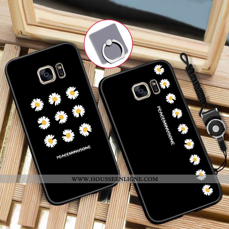Housse Samsung Galaxy S7 Personnalité Créatif Tout Compris Protection Coque Dessin Animé Étui Noir