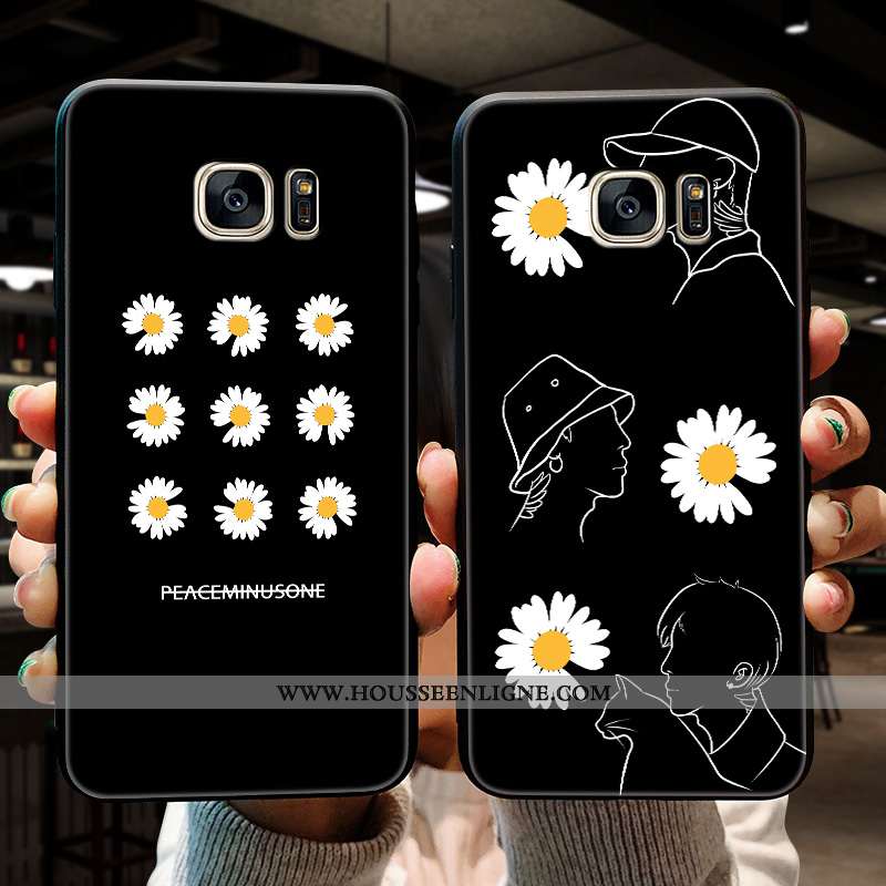 Housse Samsung Galaxy S7 Personnalité Créatif Tout Compris Protection Coque Dessin Animé Étui Noir