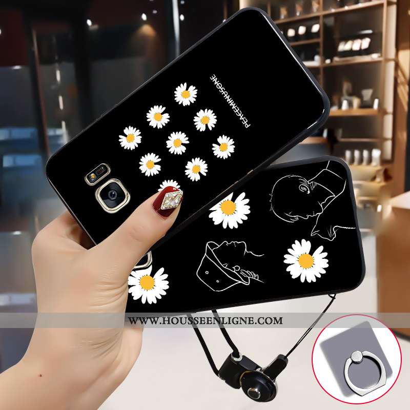Housse Samsung Galaxy S7 Personnalité Créatif Tout Compris Protection Coque Dessin Animé Étui Noir