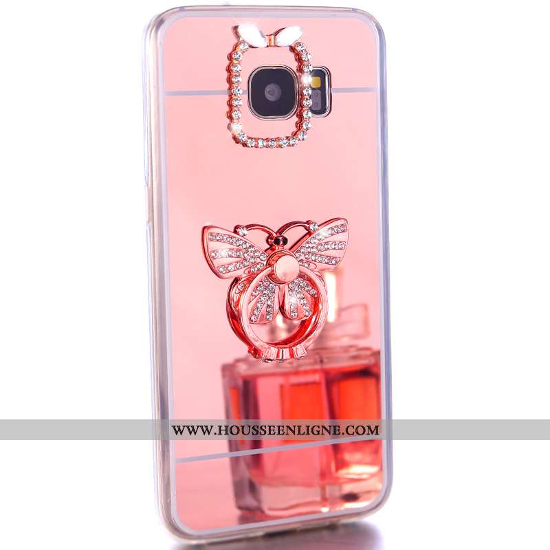 Housse Samsung Galaxy S7 Protection Fluide Doux Rose Téléphone Portable Étoile Étui Coque