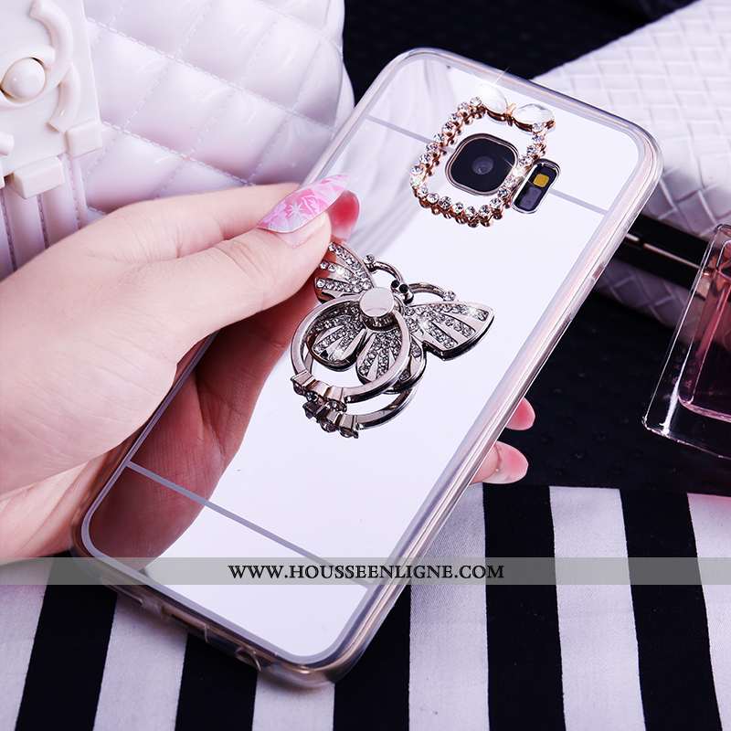 Housse Samsung Galaxy S7 Protection Fluide Doux Rose Téléphone Portable Étoile Étui Coque