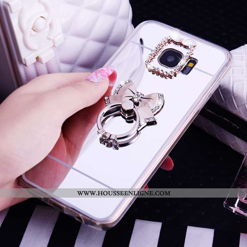 Housse Samsung Galaxy S7 Protection Fluide Doux Rose Téléphone Portable Étoile Étui Coque