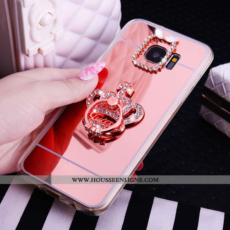 Housse Samsung Galaxy S7 Protection Fluide Doux Rose Téléphone Portable Étoile Étui Coque