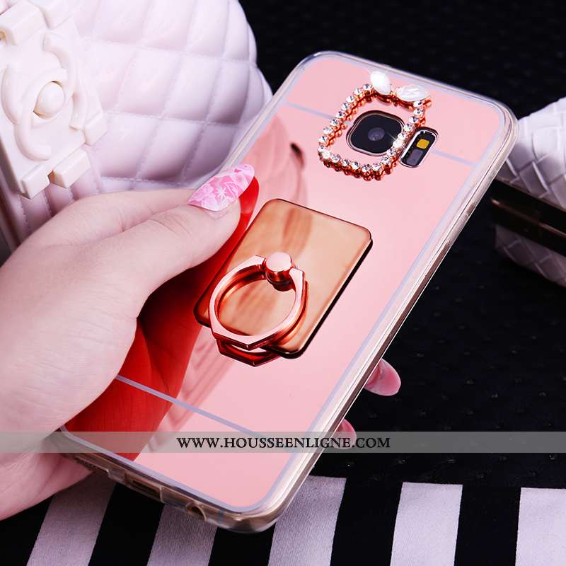 Housse Samsung Galaxy S7 Protection Fluide Doux Rose Téléphone Portable Étoile Étui Coque
