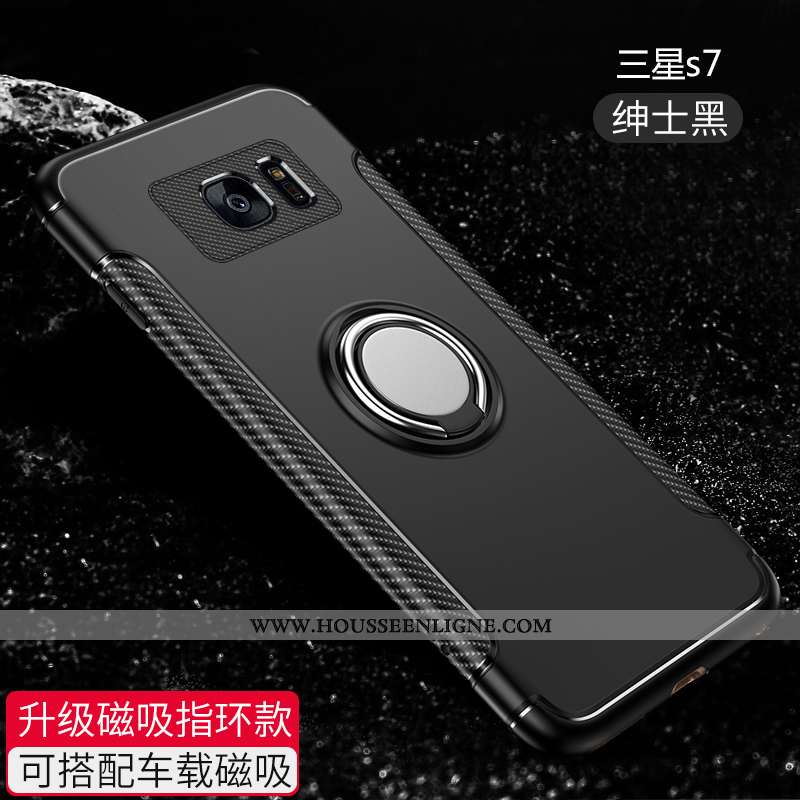Housse Samsung Galaxy S7 Silicone Protection Étui Noir Téléphone Portable Tout Compris Fluide Doux
