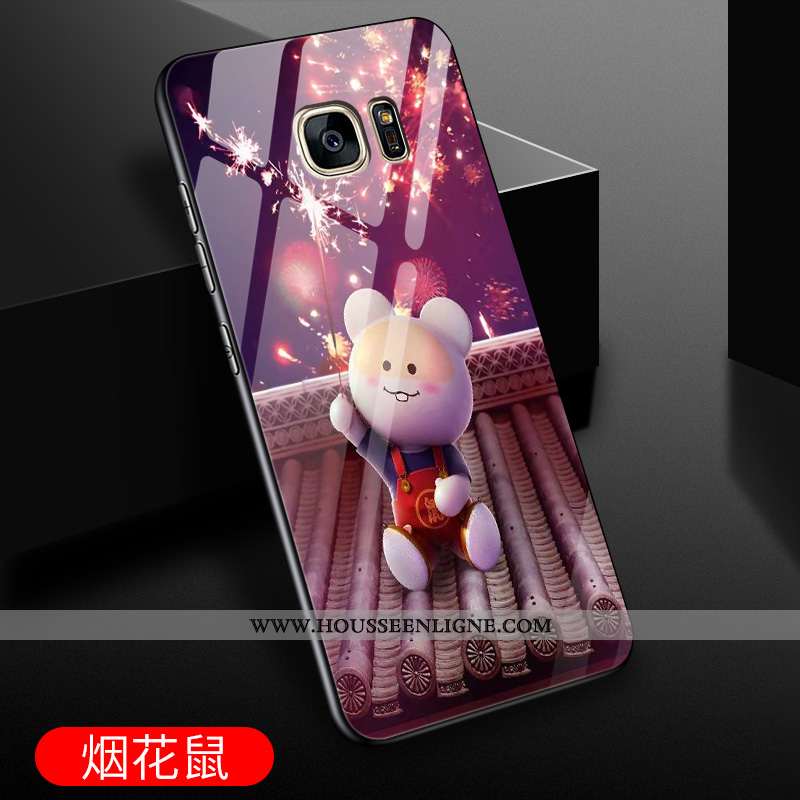 Housse Samsung Galaxy S7 Verre Dessin Animé Incassable Protection Étoile Nouveau Téléphone Portable 