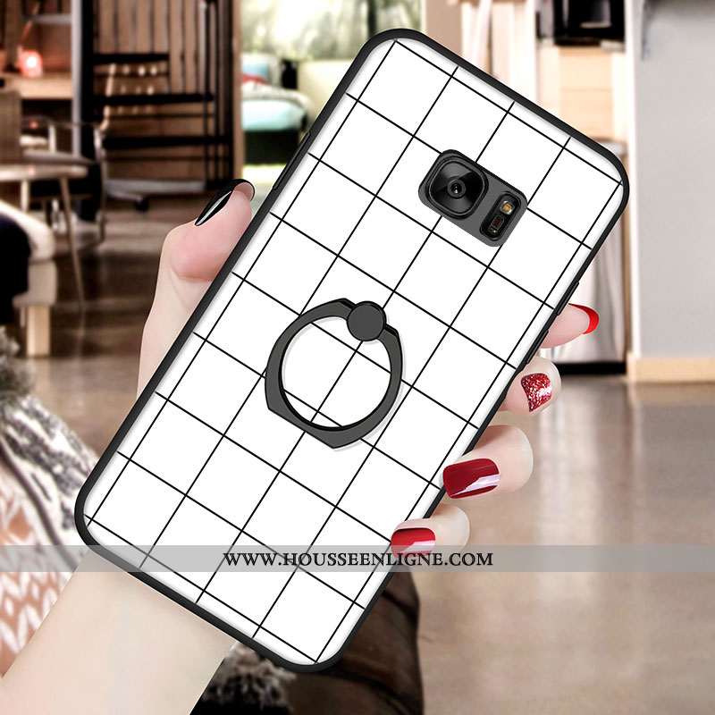 Housse Samsung Galaxy S7 Étoile Noir Support Coque Téléphone Portable Étui