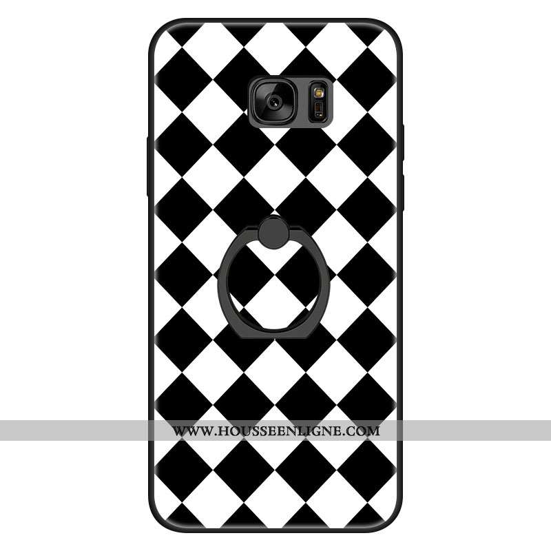 Housse Samsung Galaxy S7 Étoile Noir Support Coque Téléphone Portable Étui