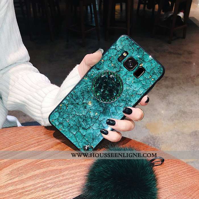 Housse Samsung Galaxy S8+ Charmant Tendance Mode Incassable Silicone Peluche Protection Verte
