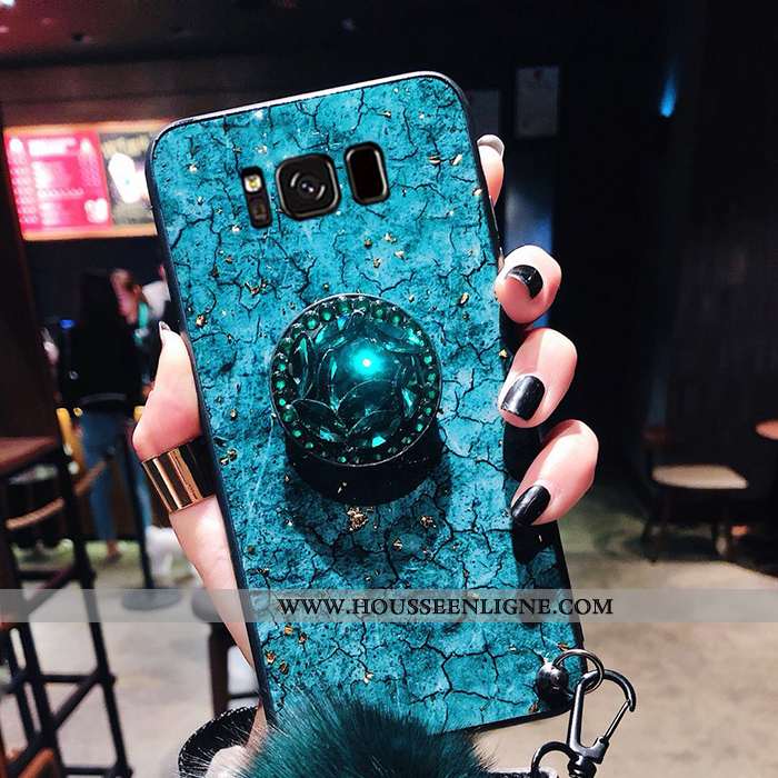 Housse Samsung Galaxy S8+ Charmant Tendance Mode Incassable Silicone Peluche Protection Verte