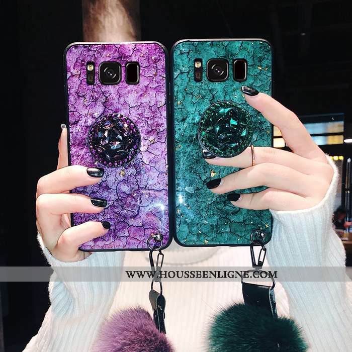 Housse Samsung Galaxy S8+ Charmant Tendance Mode Incassable Silicone Peluche Protection Verte