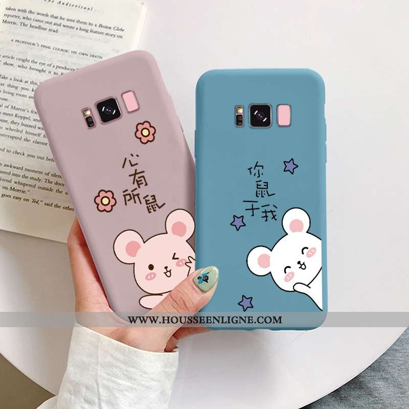Housse Samsung Galaxy S8 Charmant Ultra Délavé En Daim Tendance Rat Protection Dessin Animé Rose