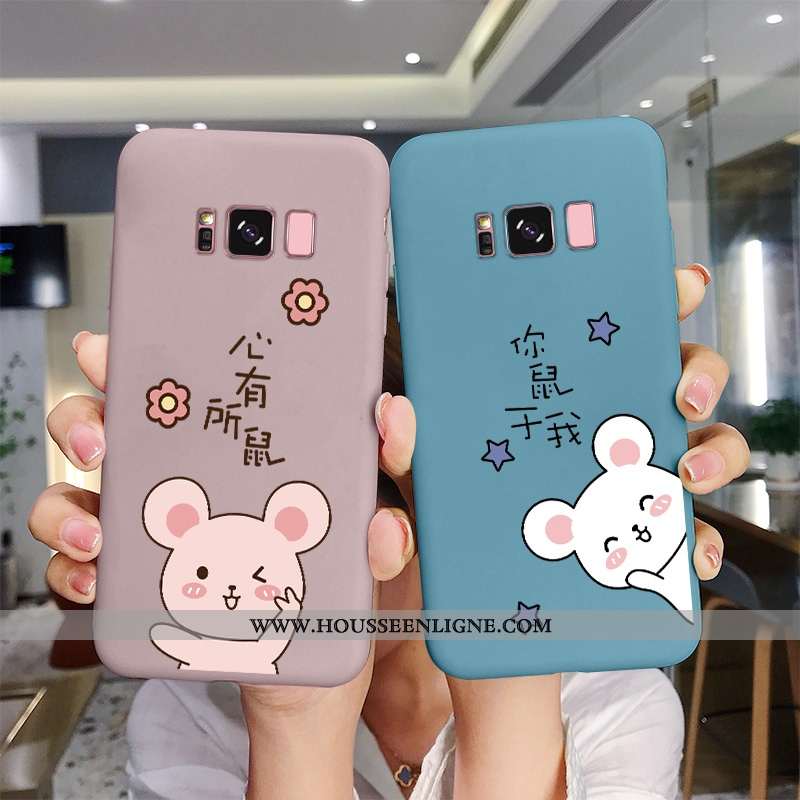 Housse Samsung Galaxy S8 Charmant Ultra Délavé En Daim Tendance Rat Protection Dessin Animé Rose
