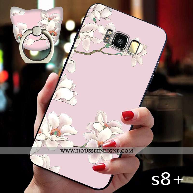 Housse Samsung Galaxy S8+ Créatif Ultra Fleur Tendance Tout Compris Protection Incassable Rose