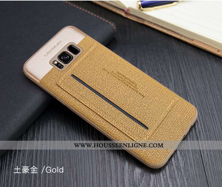 Housse Samsung Galaxy S8 Cuir Jaune Étoile Téléphone Portable Étui Tout Compris Incassable