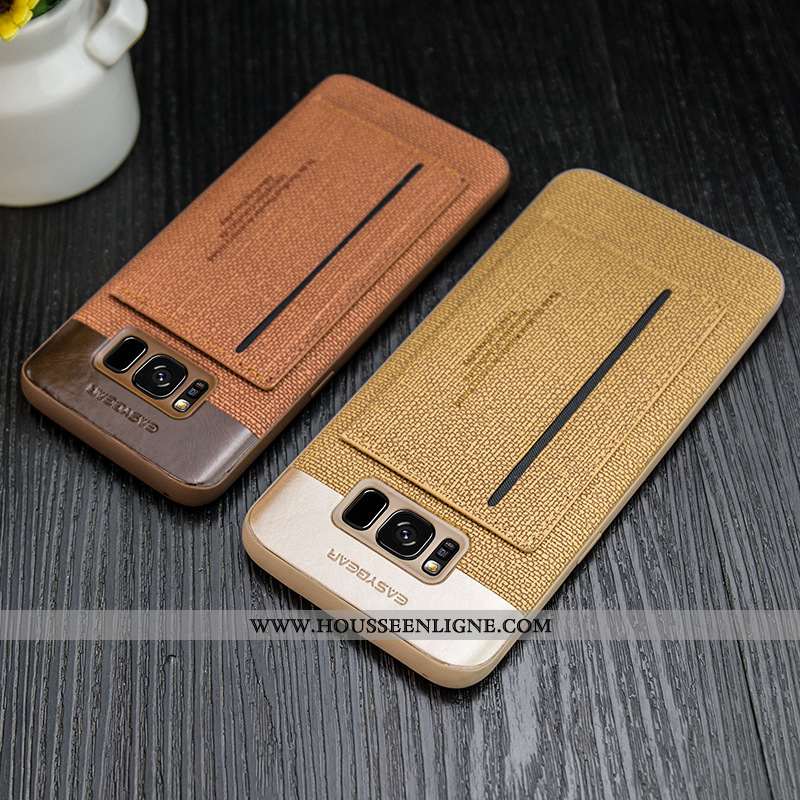 Housse Samsung Galaxy S8 Cuir Jaune Étoile Téléphone Portable Étui Tout Compris Incassable