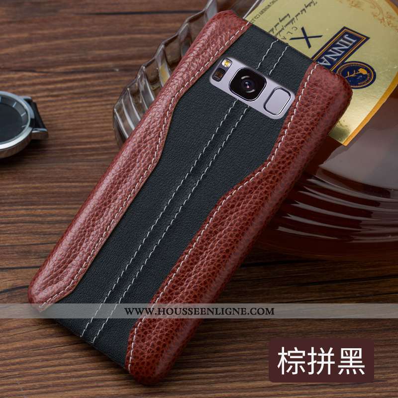 Housse Samsung Galaxy S8 Cuir Protection Coque Luxe Tout Compris Incassable Personnalité Bleu