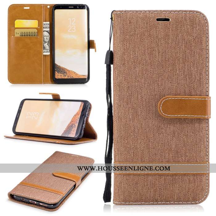 Housse Samsung Galaxy S8 Cuir Protection Rouge Étui Coque Étoile Téléphone Portable Rose