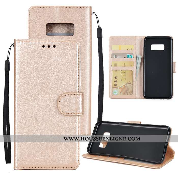 Housse Samsung Galaxy S8 Fluide Doux Silicone Coque Rose Étoile Cuir Véritable Téléphone Portable