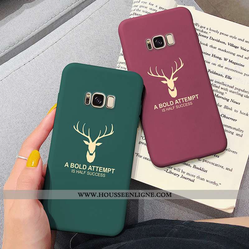 Housse Samsung Galaxy S8+ Fluide Doux Silicone Protection Étui Ultra Net Rouge Simple Bleu