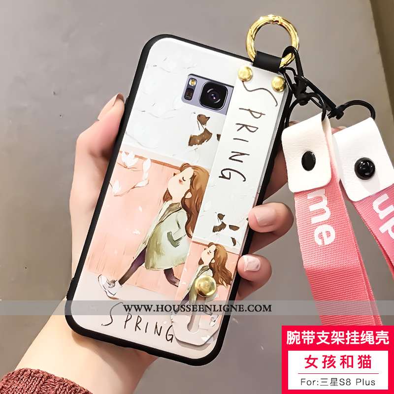 Housse Samsung Galaxy S8+ Mode Fluide Doux Silicone Coque Téléphone Portable Étoile Blanc Blanche