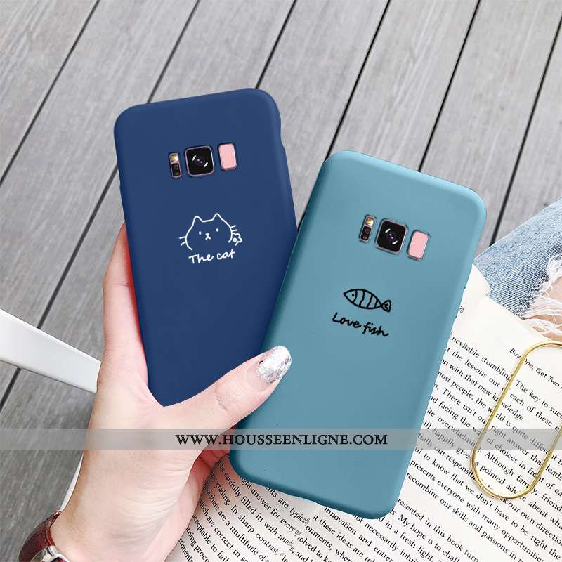 Housse Samsung Galaxy S8+ Personnalité Créatif Chiens Charmant Net Rouge Silicone Tendance Bleu