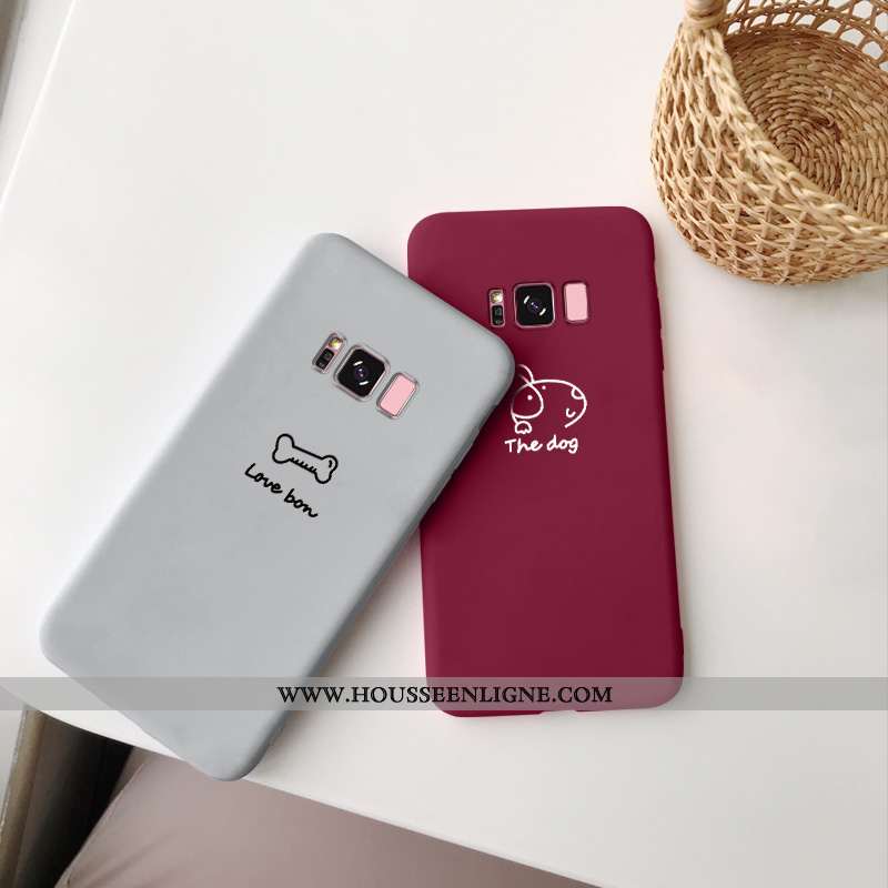 Housse Samsung Galaxy S8+ Personnalité Créatif Chiens Charmant Net Rouge Silicone Tendance Bleu