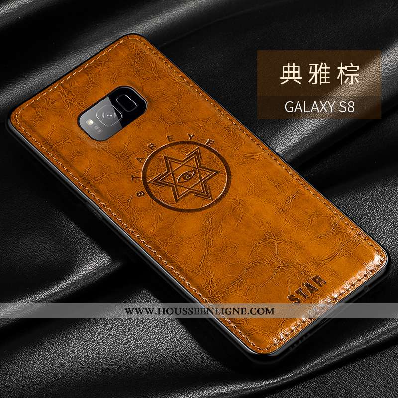 Housse Samsung Galaxy S8+ Personnalité Créatif Mode Protection Étoile Modèle Fleurie Ultra Marron