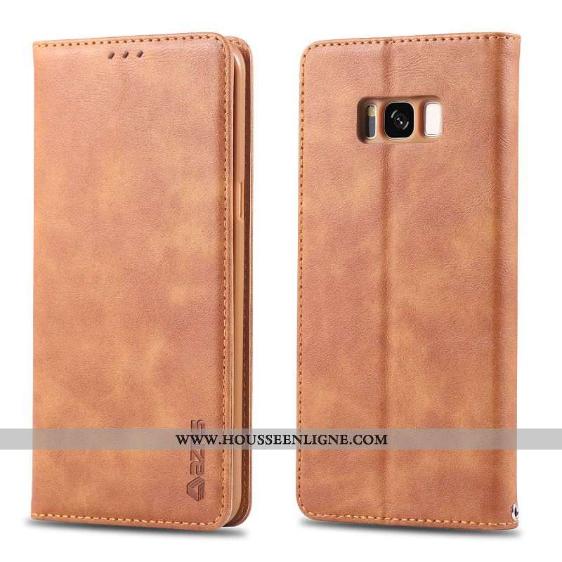 Housse Samsung Galaxy S8+ Protection Cuir Téléphone Portable Étui Tout Compris Coque Khaki