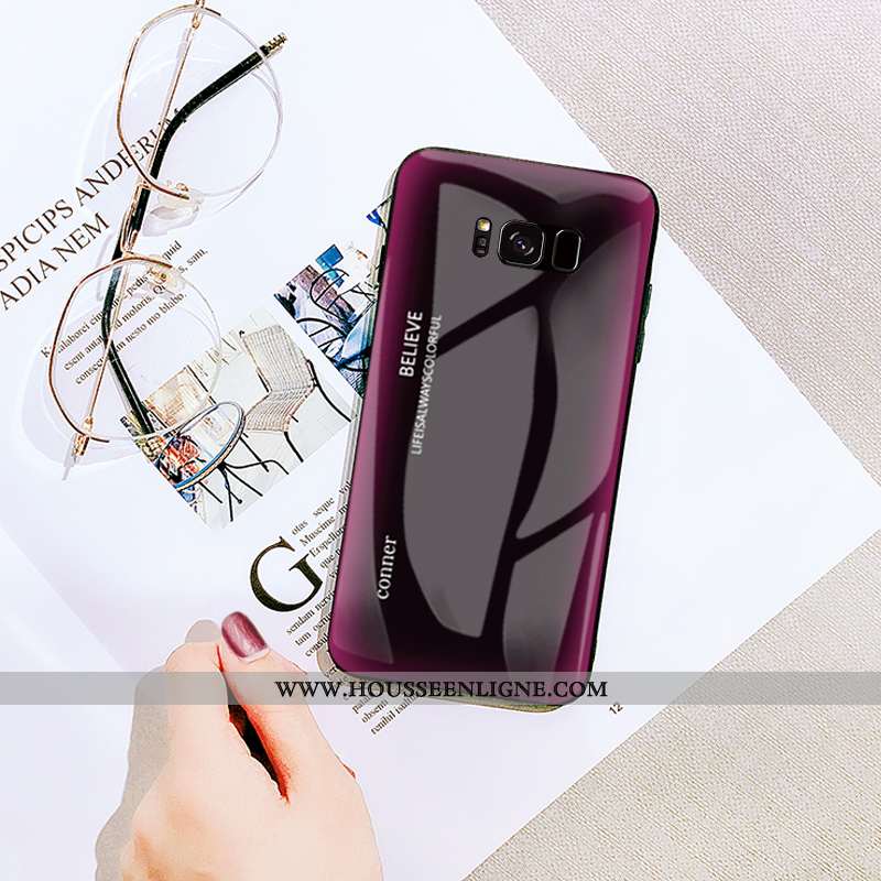 Housse Samsung Galaxy S8 Protection Verre Personnalité Tout Compris Étoile Dessin Animé Étui Rose