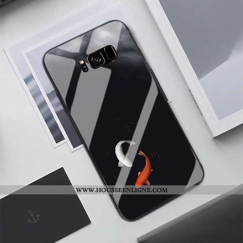 Housse Samsung Galaxy S8 Protection Verre Personnalité Tout Compris Étoile Dessin Animé Étui Rose
