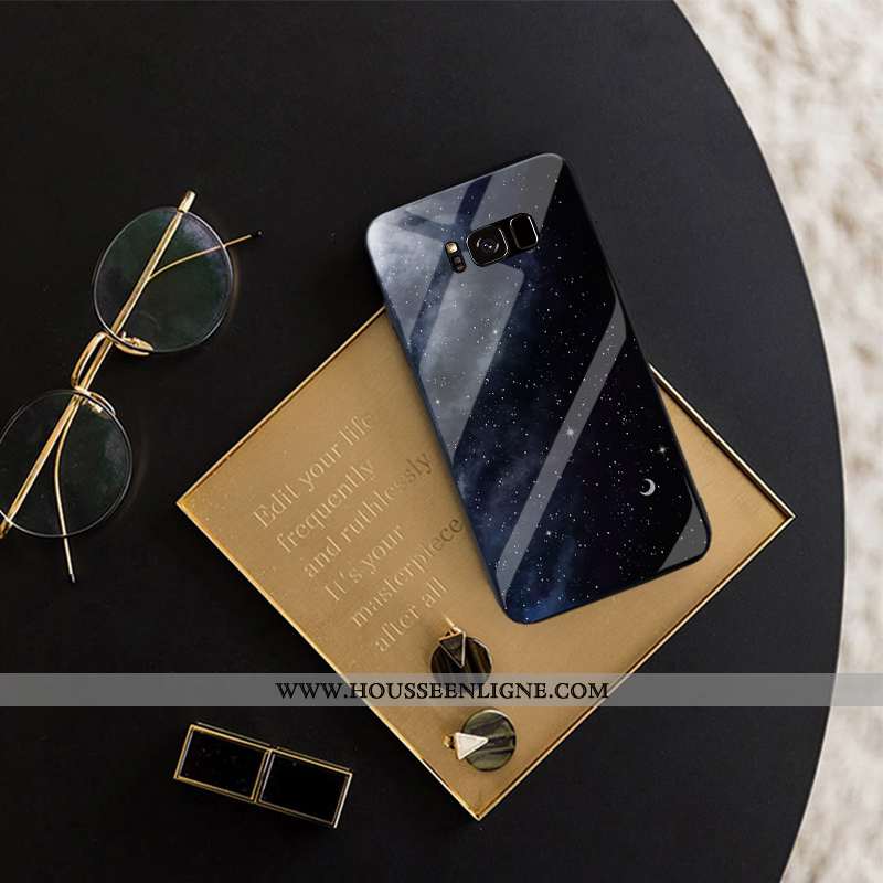 Housse Samsung Galaxy S8 Protection Verre Personnalité Tout Compris Étoile Dessin Animé Étui Rose